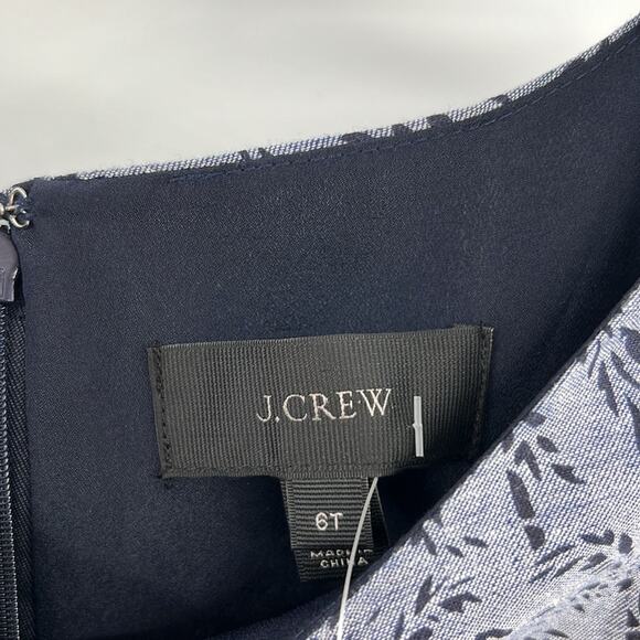 J. Crew Women's Linen Palm Print Tank Dress - Blue - 6T - New with tags - Picture 2 of 8